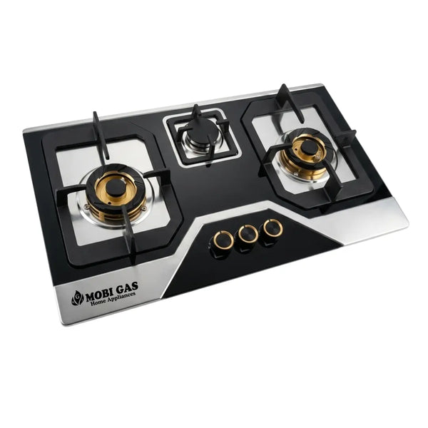 MGI-510 3-Burner Built-In Gas Hob | Anti-print stainless steel top | Big EPS Brass Burners
