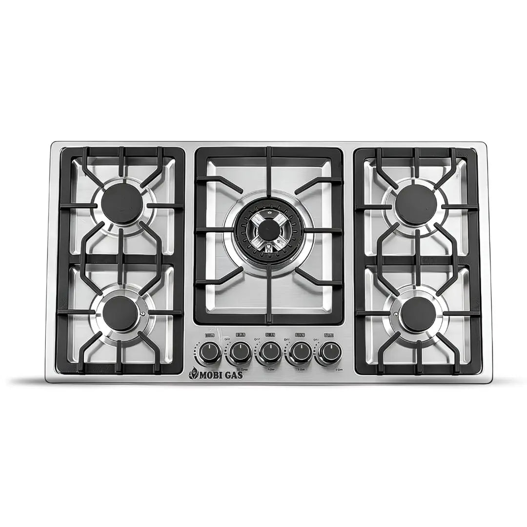 MOBI GAS MGI-505 SS 5 burner built-in gas hob in premium stainless steel finish