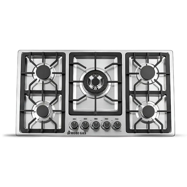 MOBI GAS MGI-505 SS 5 burner built-in gas hob in premium stainless steel finish