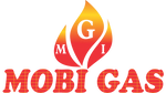 Mobi Gas logo with flame design on a white background